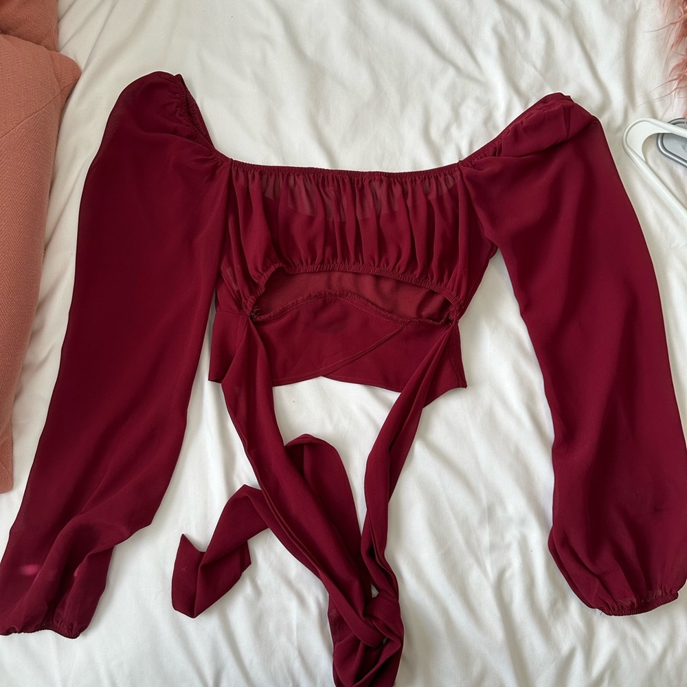 Red long sleeve top